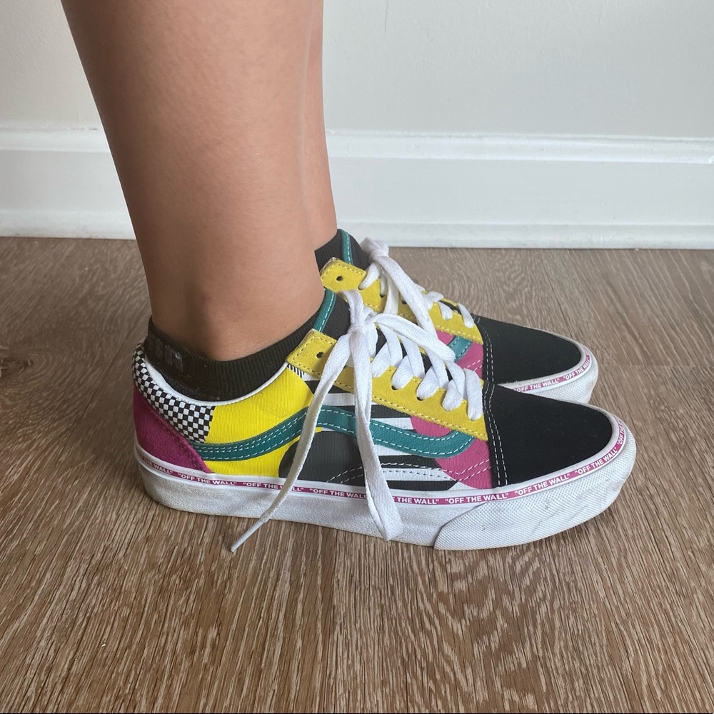 Multi-Colored Patterned Low Top Old Skool Vans